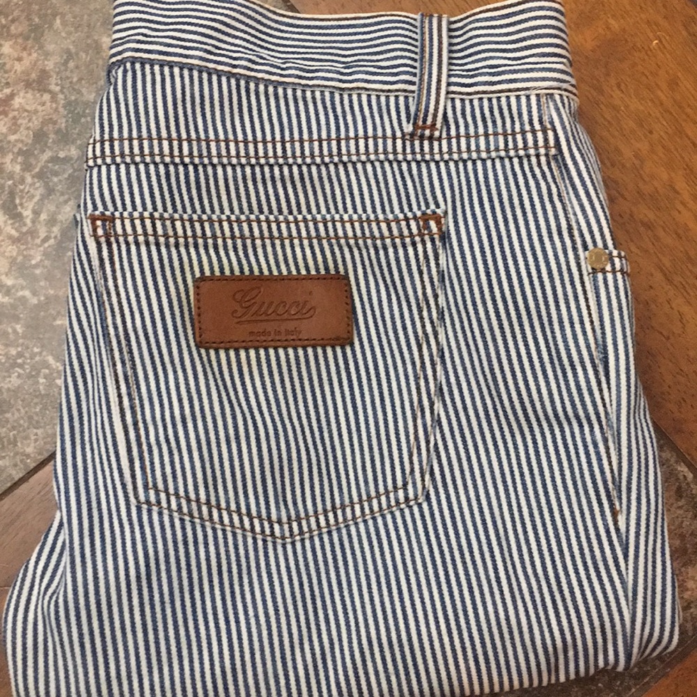 Authentic Gucci Striped Straight Jeans